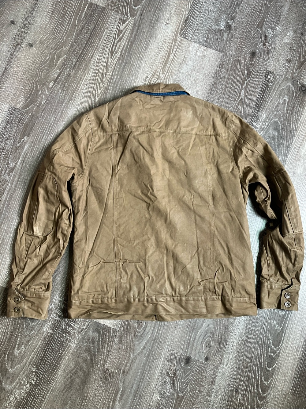 Jeremiah tan canvas jacket blue patterned blanket lining. - Picture 14 of 17